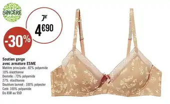 Géant Casino Soutien gorge avec armature ESME offre