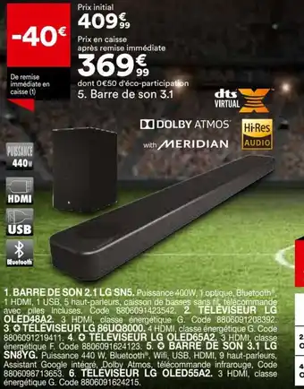 BUT Barre De SOn 2.1 LG Sn5 offre