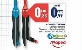 Bureau Vallée Compas Trendy Maped offre