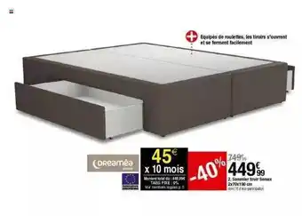 BUT Sommier Tiroir Somax Dreaméa 2 X 70 X 190 Cm offre