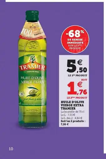Hyper U Huile D'olive Vierge Extra Tramier offre