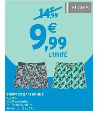 Intermarché Short De Bain Homme Eldys offre