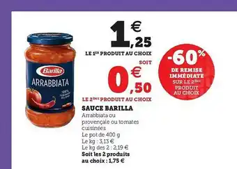 Hyper U Sauce Barilla offre