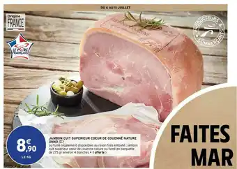 Intermarché Contact Jambon Cuit Supérieur Cœur De Couenné Nature Onno offre