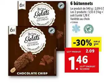 Lidl 6 Bâtonnets Bon Gelati offre