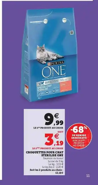 Super U Croquettes Pour Chat Stérilisé One offre