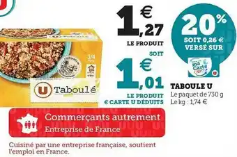 Super U Taboulé U offre