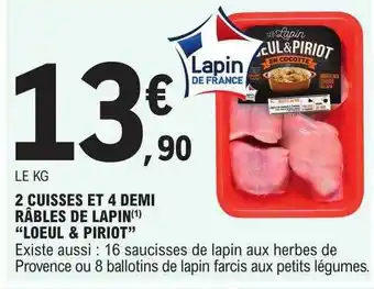 E.Leclerc 2 cuisses et 4 demi râbles de lapin offre