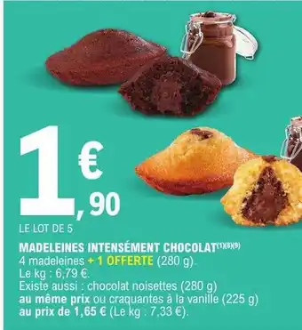 E.Leclerc Madeleines intensément chocolat offre