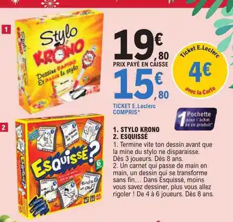 E.Leclerc Stylo krono, esquissé offre