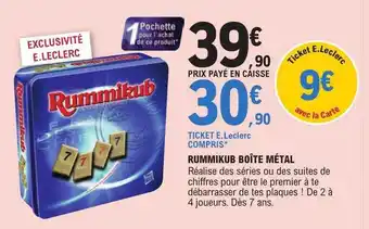 E.Leclerc Rummikub boîte métal offre