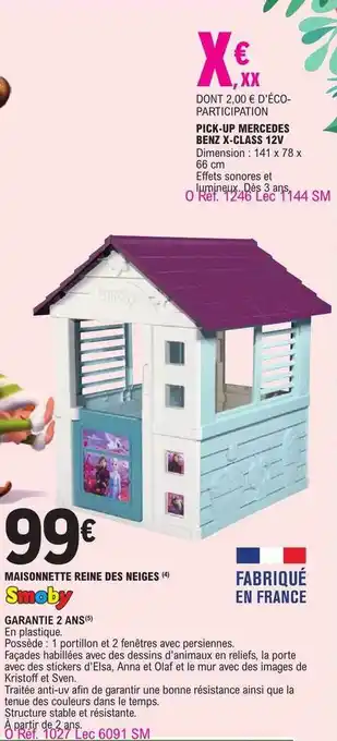 E.Leclerc Maisonnette reine des neiges smoby offre