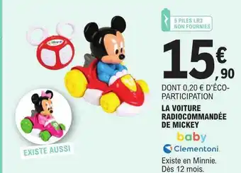 La voiture radiocommandée de mickey baby clementoni