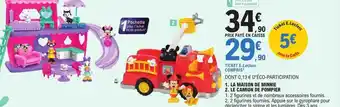 E.Leclerc La maison de minnie, le camion de pompier offre
