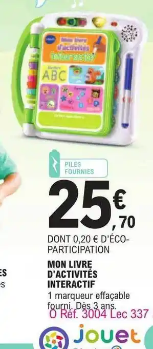 E.Leclerc Mon livre d'activités interactif offre