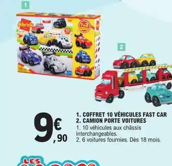 E.Leclerc Coffret 10 véhicules fast car, camion porte voitures offre