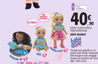 E.Leclerc Bébé grandit baby alive offre