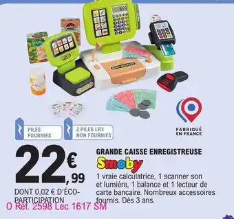 E.Leclerc Grande caisse enregistreuse smoby offre