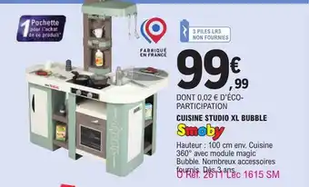 E.Leclerc Cuisine studio xl bubble smoby offre
