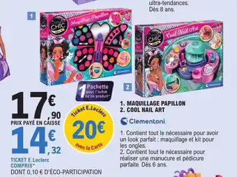 E.Leclerc Maquillage papillon, cool nail art clementoni offre