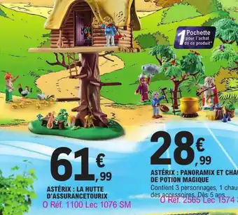 E.Leclerc Astérix : la hutte d'assurancetourix, astérix : panoramix et chaudron de potion magique offre