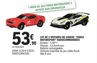 E.Leclerc Lot de 2 voitures de course offre