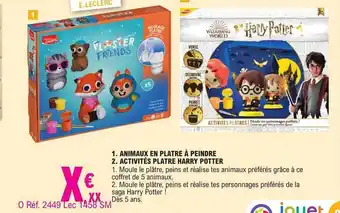 E.Leclerc Animaux en plâtre à peindre, activités plâtre harry potter offre