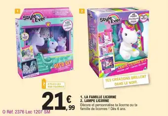 E.Leclerc La famille licorne, lampe licorne offre