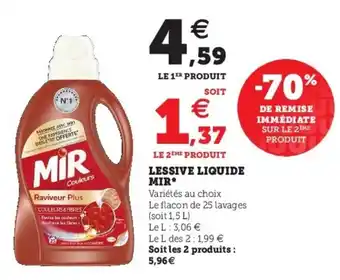 Super U Lessive liquide mir offre