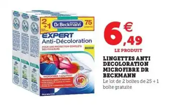 Super U Lingettes anti decoloration microfibre dr beckmann offre