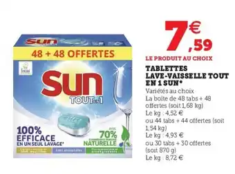 Super U Tablettes lave-vaisselle tout en 1 sun offre