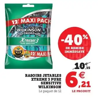 Rasoirs jetables xtreme 3 pure sensitive wilkinson