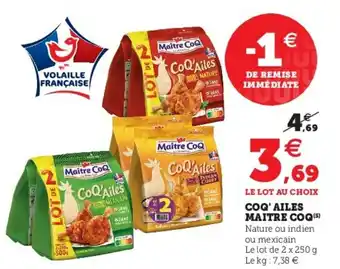 Super U Coq' ailes maitre coq offre