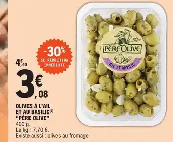 E.Leclerc Olives à l'ail et au basilic offre