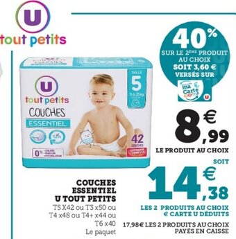 Super U Couches essentiel u tout petits offre