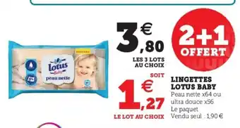 Super U Lingettes lotus baby offre