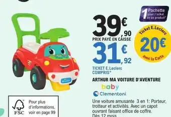 Arthur ma voiture d'aventure baby clementoni