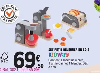 E.Leclerc Set petit déjeuner en bois k!dway offre