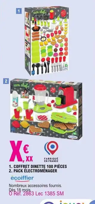E.Leclerc Coffret dinette 100 pièces, pack électroménager écoiffier offre