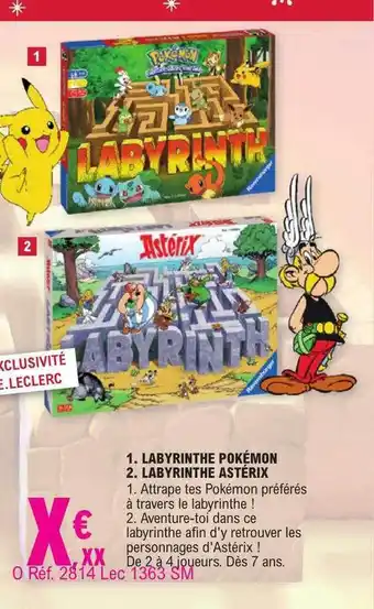 Labyrinthe pokémon, labyrinthe astérix