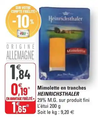 G20 Mimolette en tranches HEINRICHSTHALER offre
