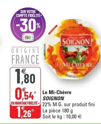G20 Le mi-chèvre SOIGNON offre