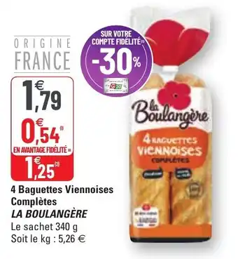 4 Baguettes viennoises complètes la boulangère