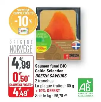 G20 Saumon fumé BIO celtic sélection BREIZH SAVEURS offre