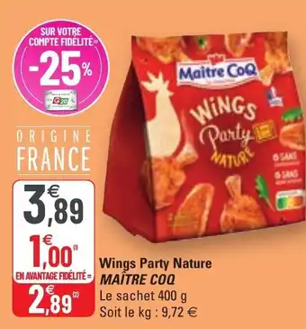 G20 Wings party nature maître coq offre