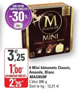 G20 6 Mini bâtonnets Classic Amande Blanc offre