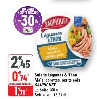 G20 Salade légumes & Thon maïs carottes petits pois offre