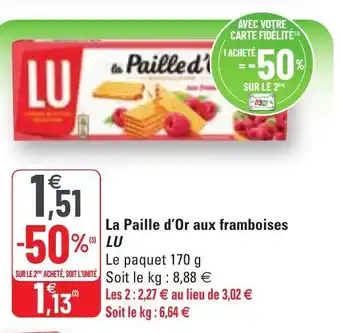 G20 La Paille d'Or aux framboises offre