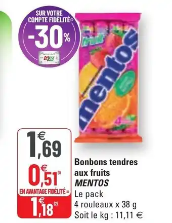 G20 Bonbons tendres aux fruits offre