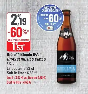 G20 Bière Blonde IPA offre